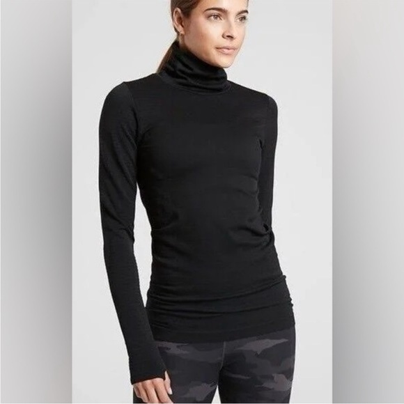 Athleta Flurry Blizzard Rib Turtleneck running performance base layer stretchy S - Picture 13 of 13